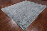 Grey Persian Tabriz Hand Knotted Wool & Silk Rug - 8' 0" X 9' 11"
