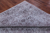 Grey Persian Tabriz Hand Knotted Wool & Silk Rug - 8' 0" X 9' 11" - Golden Nile