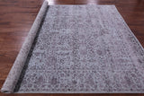 Grey Persian Tabriz Hand Knotted Wool & Silk Rug - 8' 0" X 9' 11" - Golden Nile