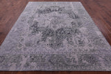 Grey Persian Fine Serapi Hand Knotted Wool & Silk Rug - 7' 11" X 10' 2" - Golden Nile
