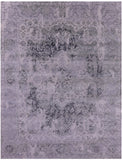 Grey Persian Fine Serapi Hand Knotted Wool & Silk Rug - 7' 11" X 10' 2" - Golden Nile