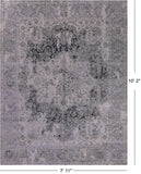 Grey Persian Fine Serapi Hand Knotted Wool & Silk Rug - 7' 11" X 10' 2"