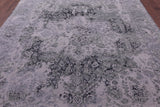 Grey Persian Fine Serapi Hand Knotted Wool & Silk Rug - 7' 11" X 10' 2" - Golden Nile