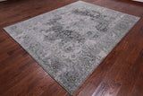 Grey Persian Fine Serapi Hand Knotted Wool & Silk Rug - 7' 11" X 10' 2"