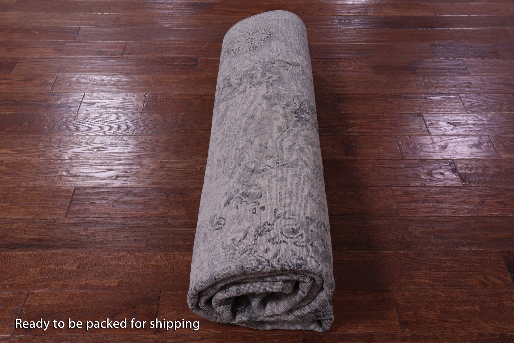 Grey Persian Fine Serapi Hand Knotted Wool & Silk Rug - 7' 11" X 10' 2" - Golden Nile