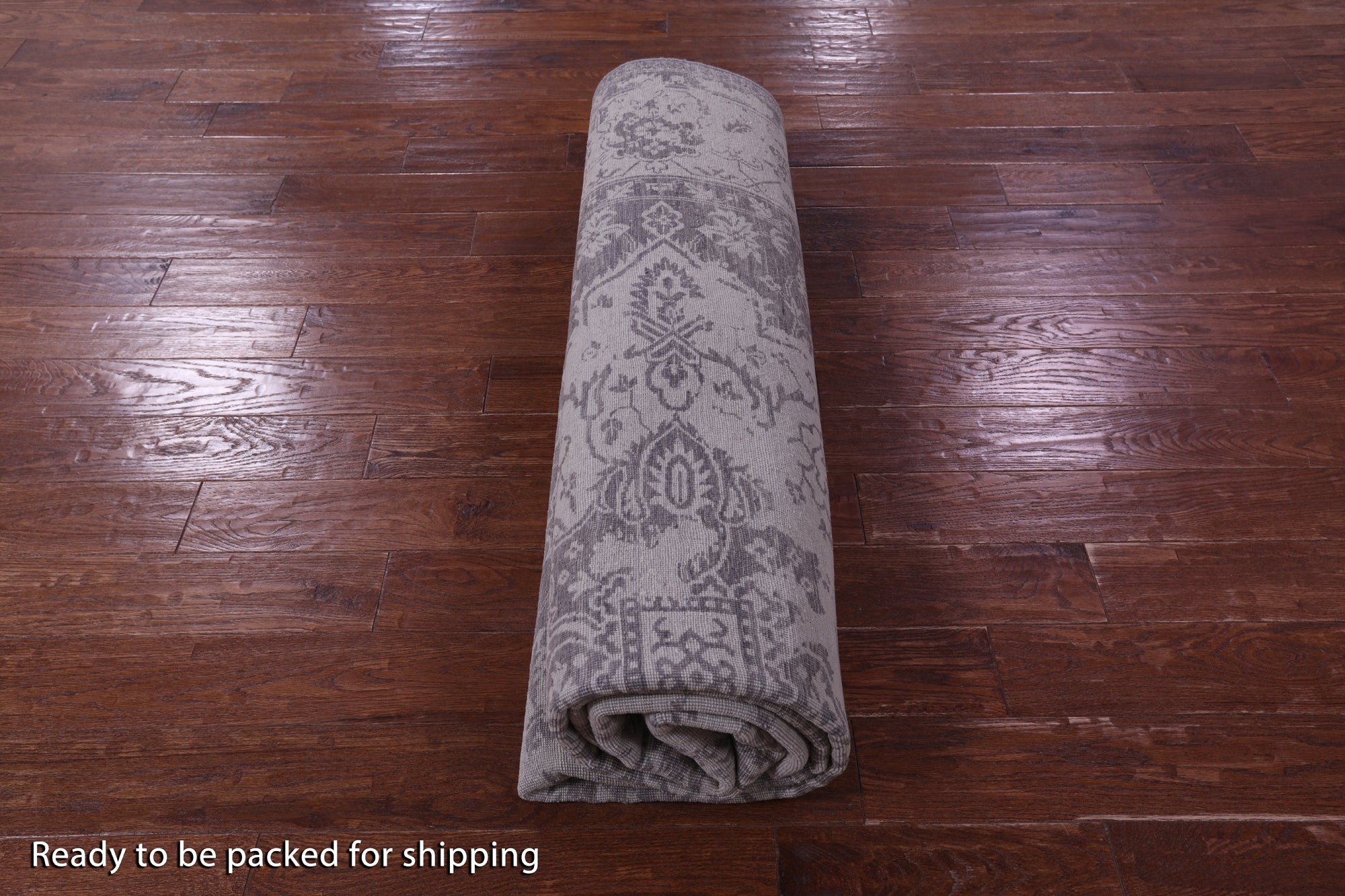 Grey Persian Fine Serapi Hand Knotted Wool Rug - 8' 0" X 9' 10" - Golden Nile