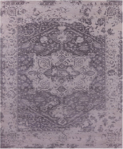 Grey Persian Fine Serapi Hand Knotted Wool Rug - 8' 0" X 9' 10" - Golden Nile