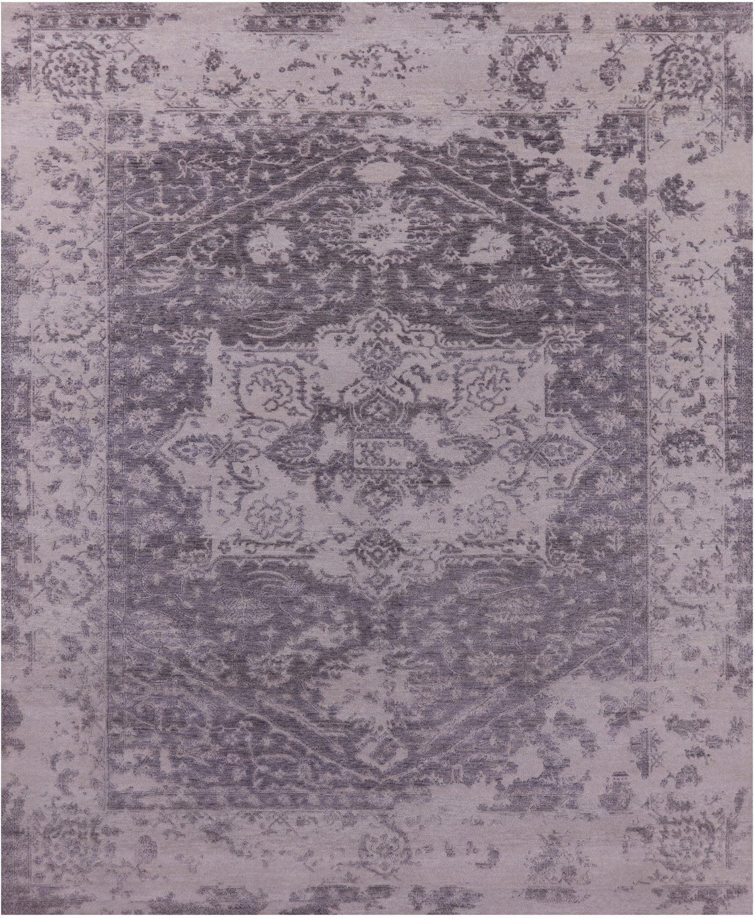 Grey Persian Fine Serapi Hand Knotted Wool Rug - 8' 0" X 9' 10" - Golden Nile