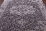 Grey Persian Fine Serapi Hand Knotted Wool Rug - 8' 0" X 9' 10" - Golden Nile