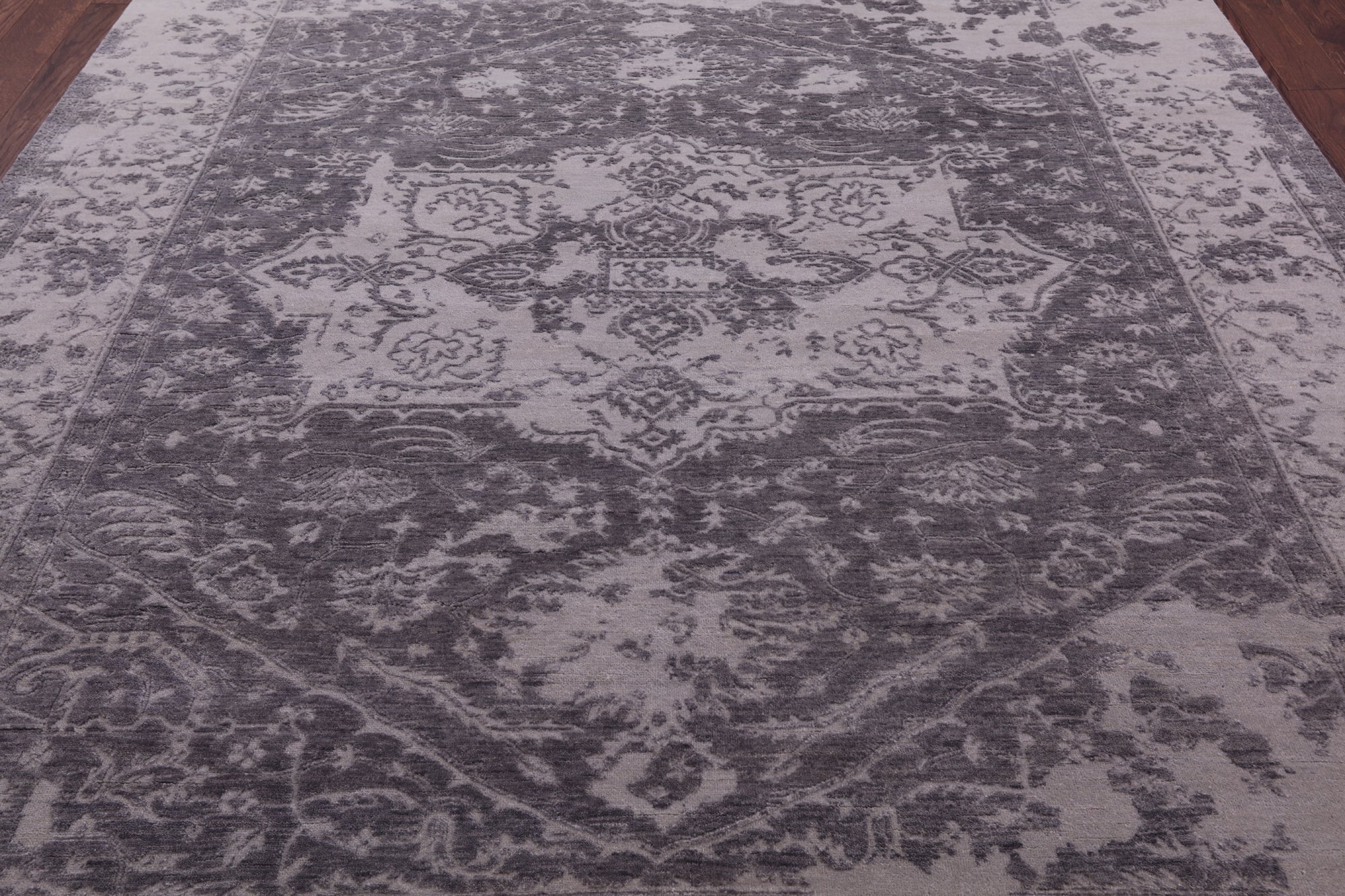 Grey Persian Fine Serapi Hand Knotted Wool Rug - 8' 0" X 9' 10" - Golden Nile