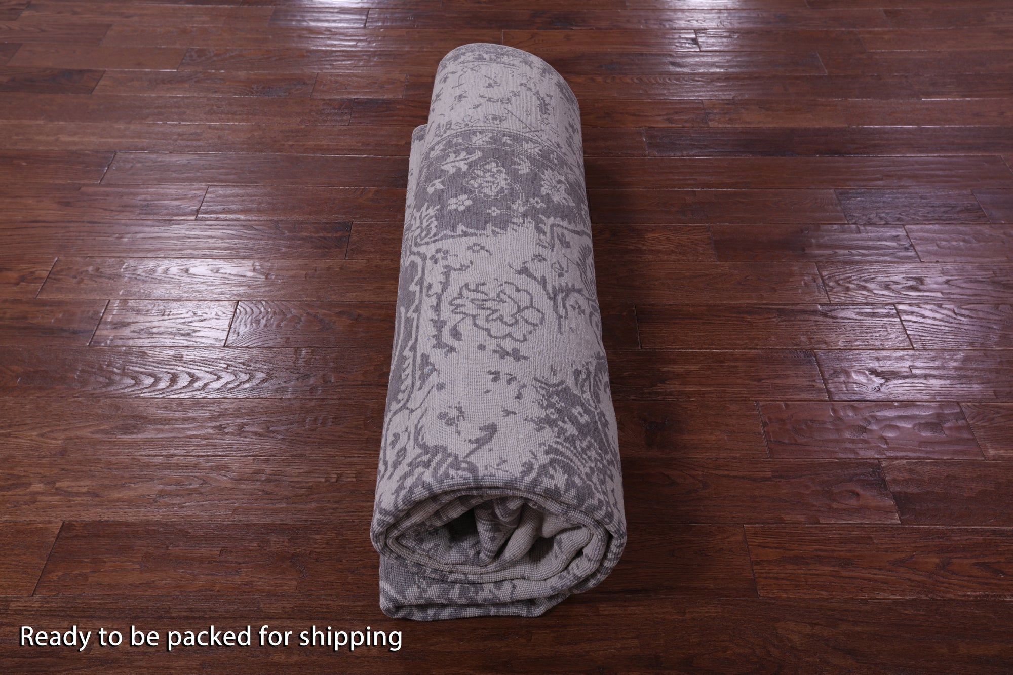 Grey Persian Fine Serapi Hand Knotted Wool Rug - 7' 11" X 10' 2" - Golden Nile