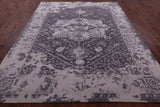 Grey Persian Fine Serapi Hand Knotted Wool Rug - 7' 11" X 10' 2" - Golden Nile