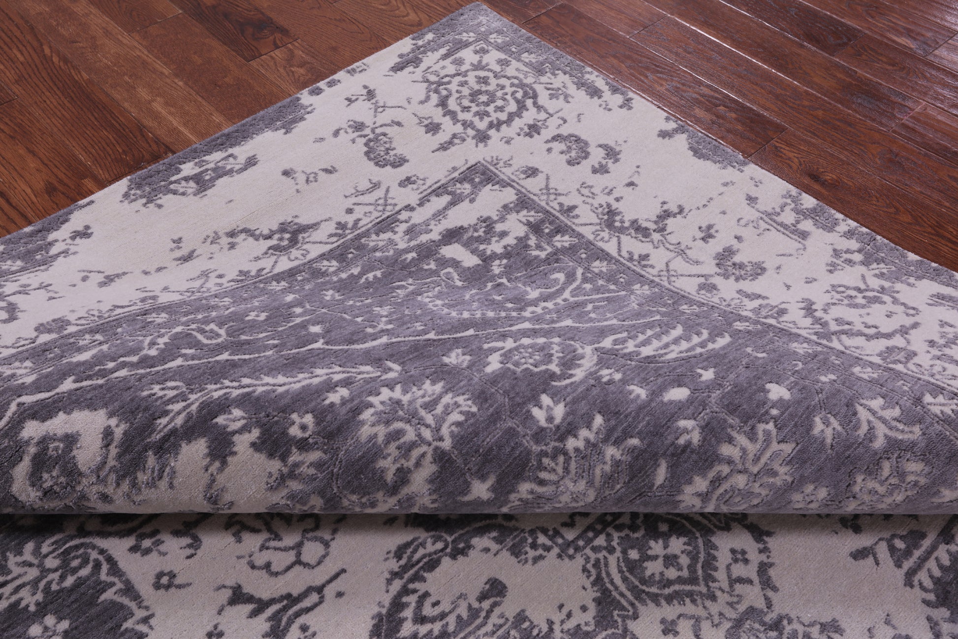 Grey Persian Fine Serapi Hand Knotted Wool Rug - 7' 11" X 10' 2" - Golden Nile