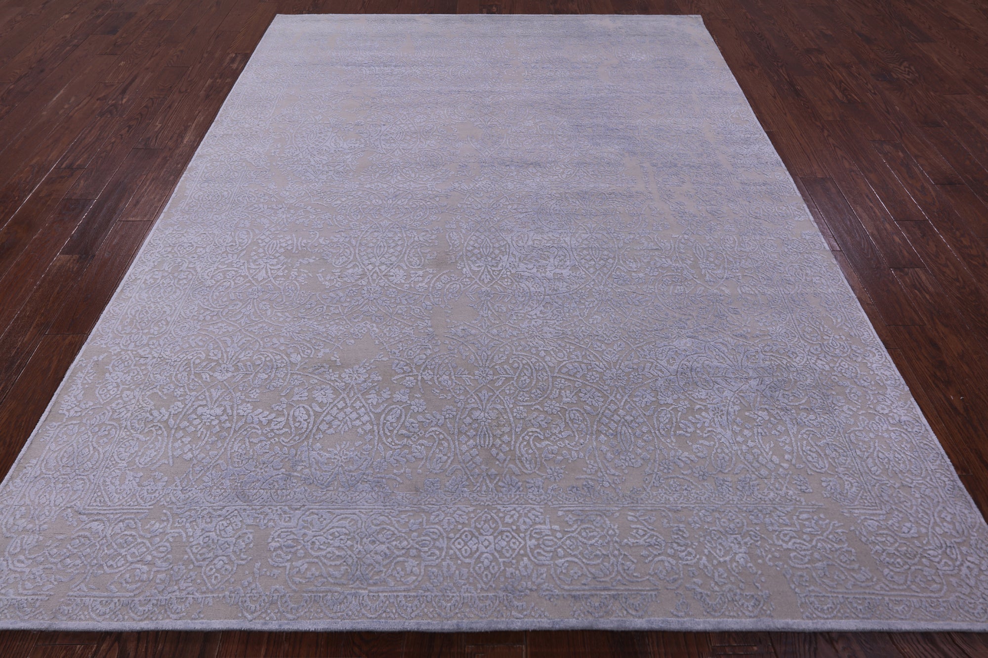 Contemporary Hand Knotted Wool & Silk Rug - 7' 9" X 10' 0" - Golden Nile