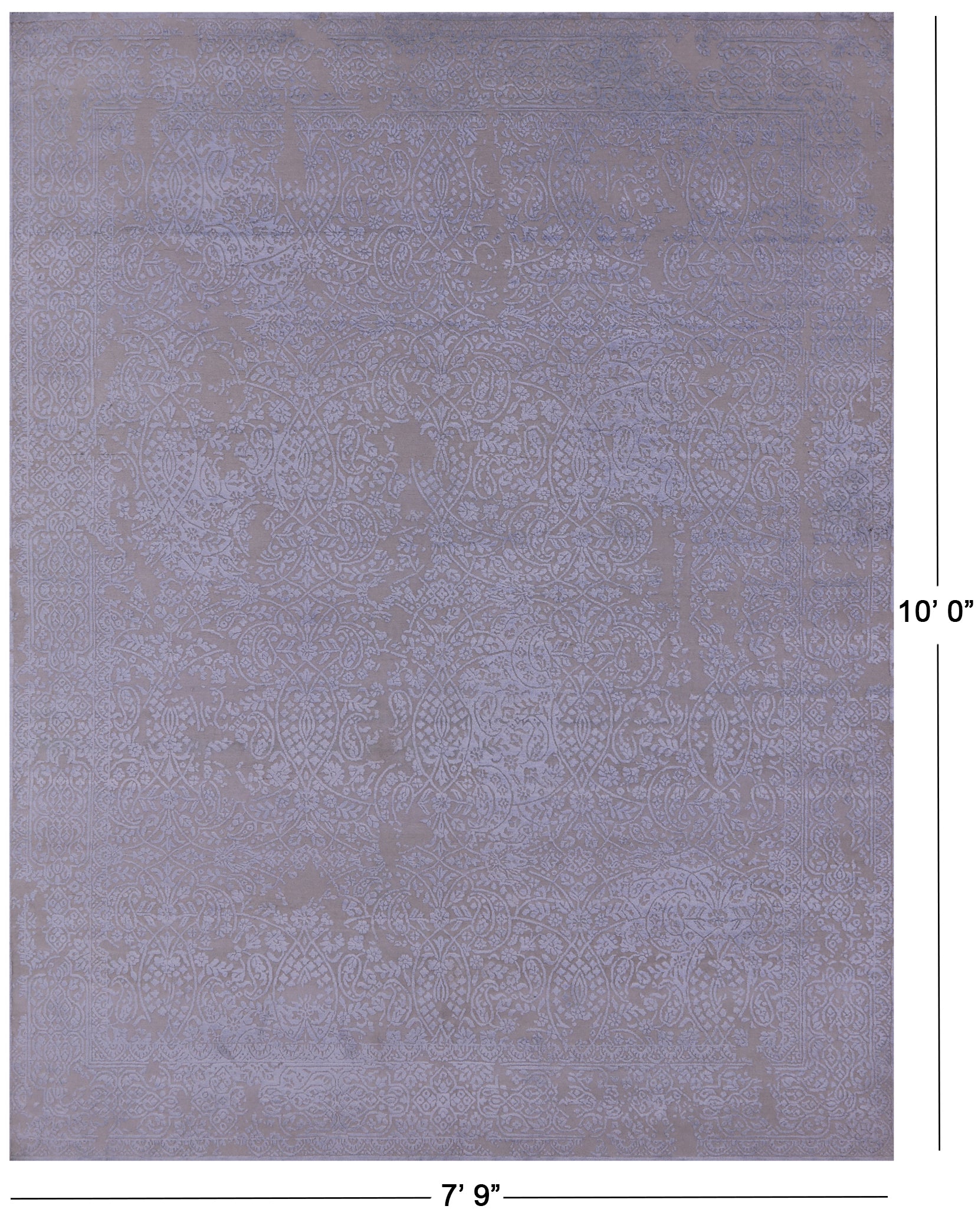 Contemporary Hand Knotted Wool & Silk Rug - 7' 9" X 10' 0" - Golden Nile
