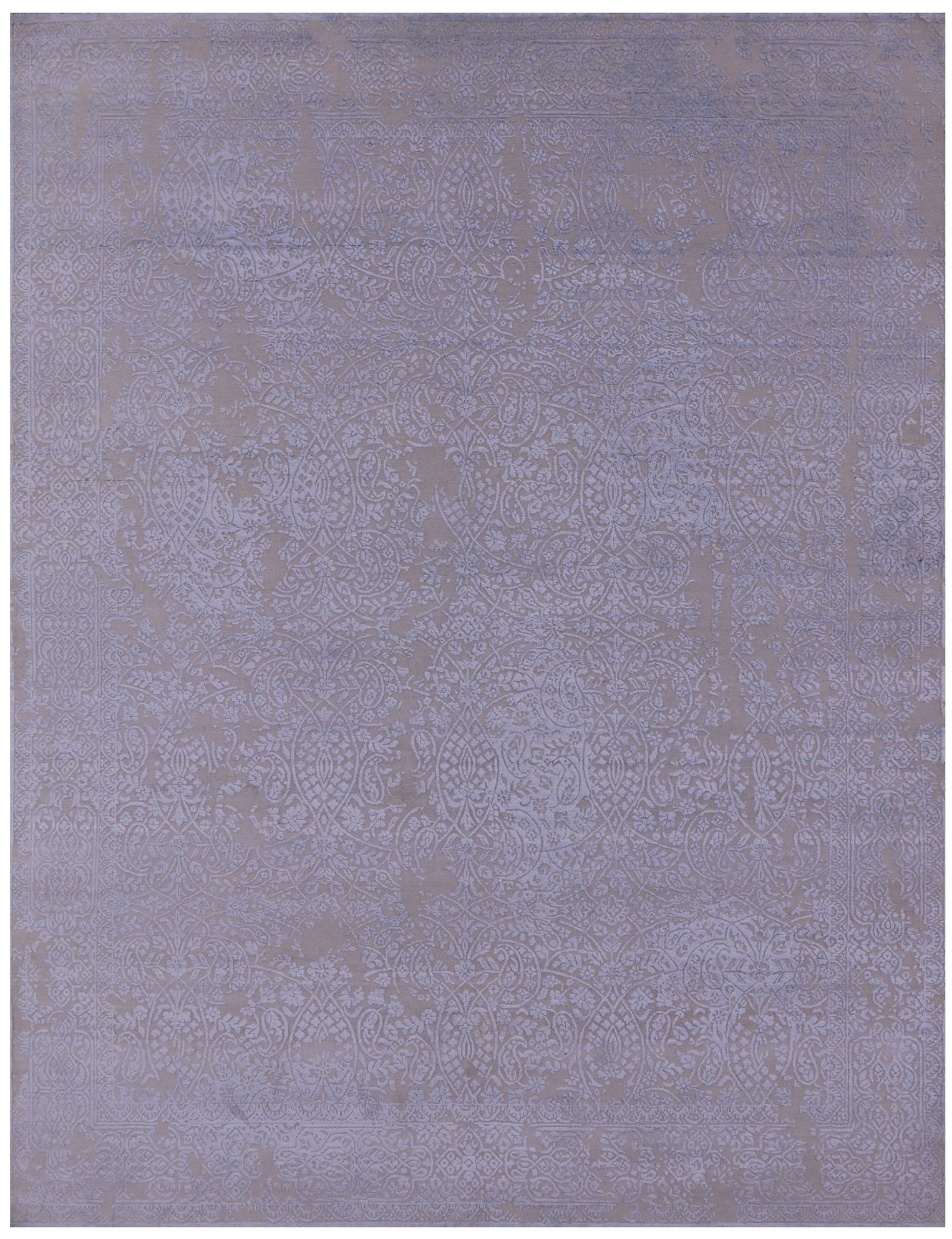 Contemporary Hand Knotted Wool & Silk Rug - 7' 9" X 10' 0" - Golden Nile