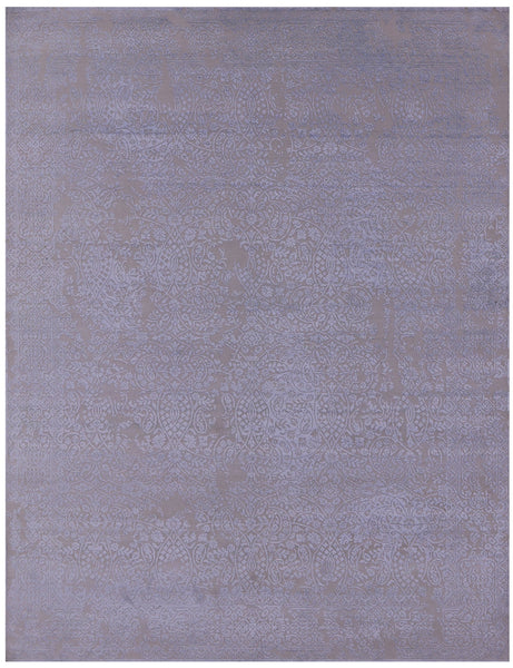 Contemporary Hand Knotted Wool & Silk Rug - 7' 9" X 10' 0" - Golden Nile