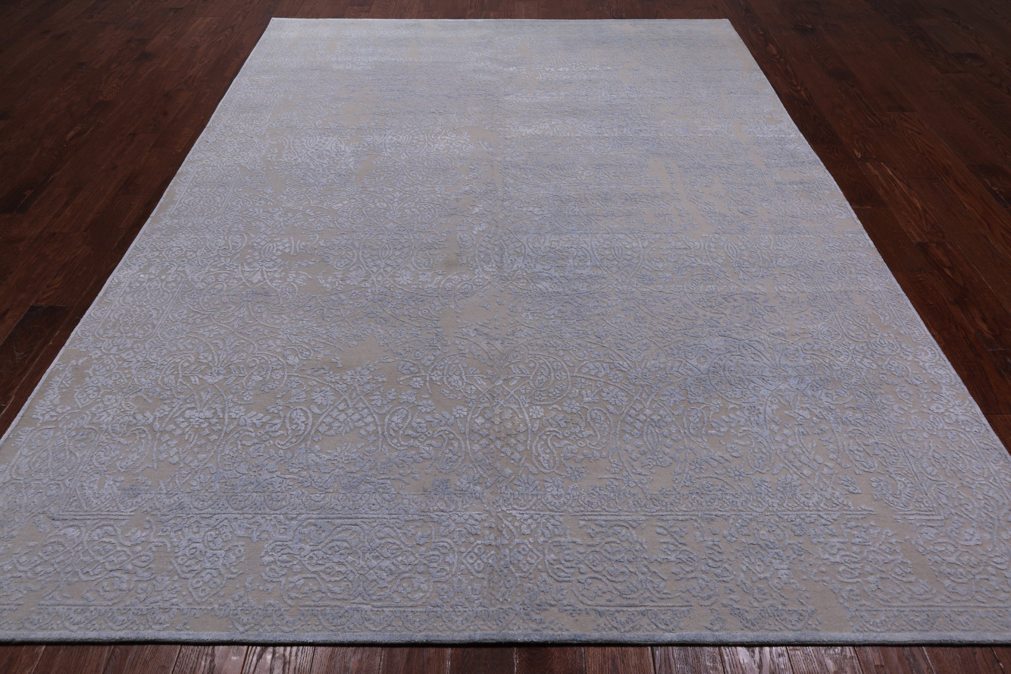 SUPER SALE Contemporary Hand Knotted Wool & Silk Rug - 7' 9" X 10' 0"