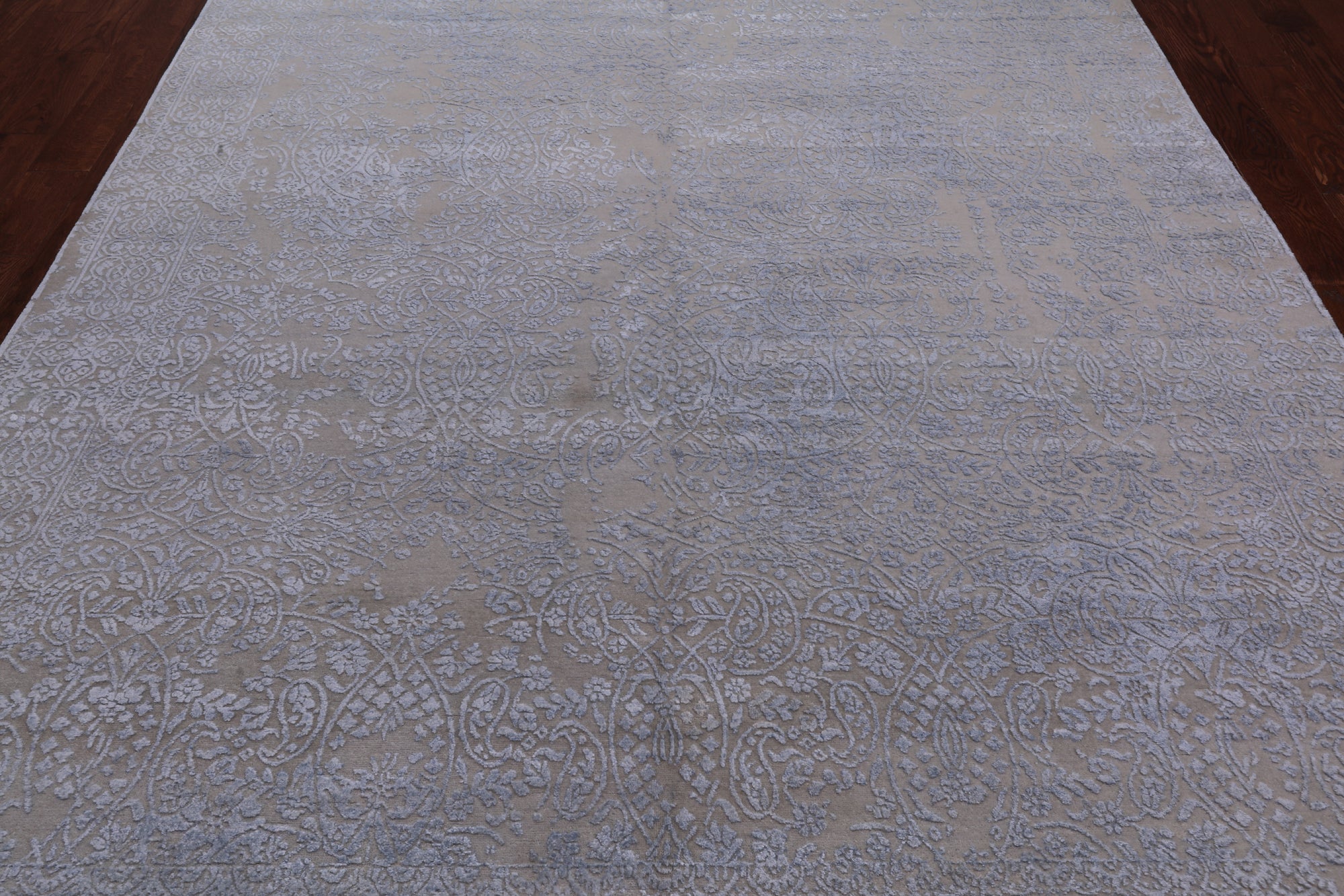 SUPER SALE Contemporary Hand Knotted Wool & Silk Rug - 7' 9" X 10' 0"