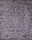 Grey Persian Tabriz Handmade Wool & Silk Rug - 7' 11" X 9' 11" - Golden Nile