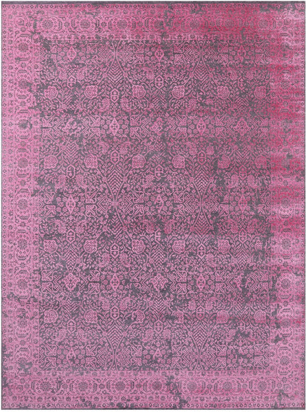 Grey Persian Tabriz Hand Knotted Wool & Silk Rug - 7' 10" X 10' 5" - Golden Nile