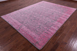 Grey Persian Tabriz Hand Knotted Wool & Silk Rug - 7' 10" X 10' 5" - Golden Nile