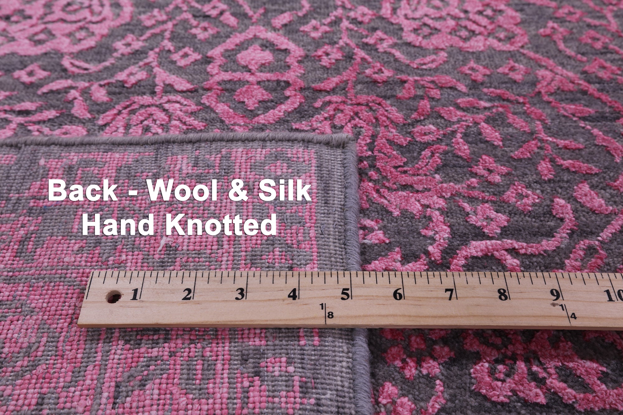 Grey Persian Tabriz Hand Knotted Wool & Silk Rug - 7' 10" X 10' 5" - Golden Nile