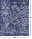 Blue Persian Tabriz Hand Knotted Wool & Silk Rug - 8' 0" X 10' 0" - Golden Nile