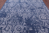 Blue Persian Tabriz Hand Knotted Wool & Silk Rug - 8' 0" X 10' 0" - Golden Nile