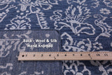 Blue Persian Tabriz Hand Knotted Wool & Silk Rug - 8' 0" X 10' 0" - Golden Nile
