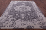 Grey Persian Fine Serapi Hand Knotted Wool Rug - 7' 11" X 10' 1" - Golden Nile