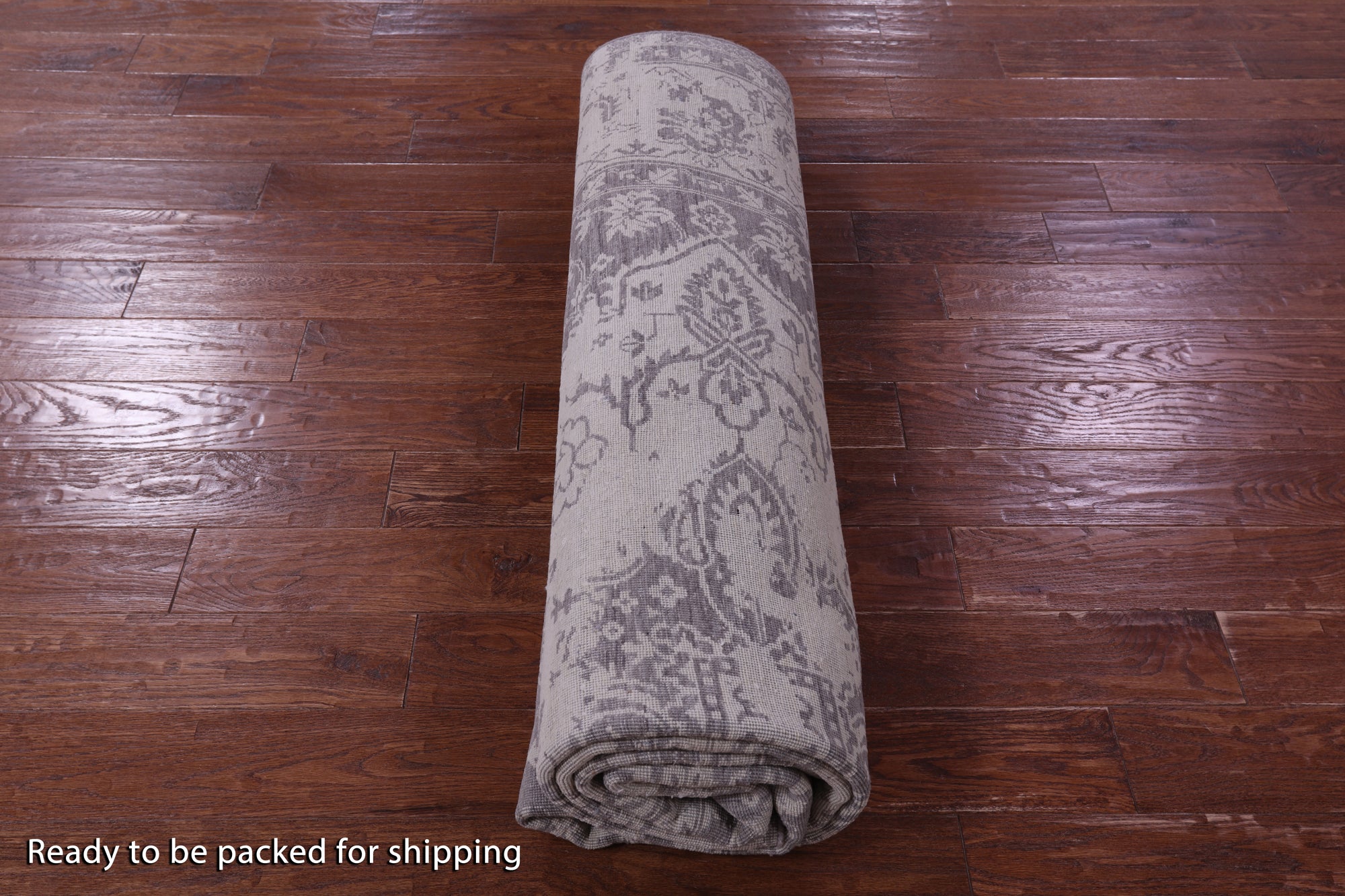 Grey Persian Fine Serapi Hand Knotted Wool Rug - 7' 11" X 10' 1" - Golden Nile