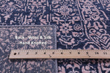 Blue Contemporary Hand Knotted Wool & Silk Rug - 7' 8" X 9' 11" - Golden Nile