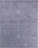 Grey Persian Fine Serapi Hand Knotted Wool & Silk Rug - 8' 1" X 10' 2" - Golden Nile