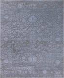 Grey Persian Fine Serapi Hand Knotted Wool & Silk Rug - 8' 1" X 10' 2"