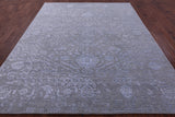 Grey Persian Fine Serapi Hand Knotted Wool & Silk Rug - 8' 1" X 10' 2" - Golden Nile