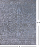 Grey Persian Fine Serapi Hand Knotted Wool & Silk Rug - 8' 1" X 10' 2"