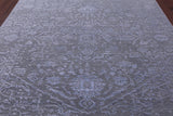 Grey Persian Fine Serapi Hand Knotted Wool & Silk Rug - 8' 1" X 10' 2" - Golden Nile