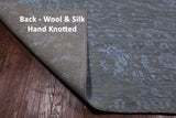 Grey Persian Fine Serapi Hand Knotted Wool & Silk Rug - 8' 1" X 10' 2"