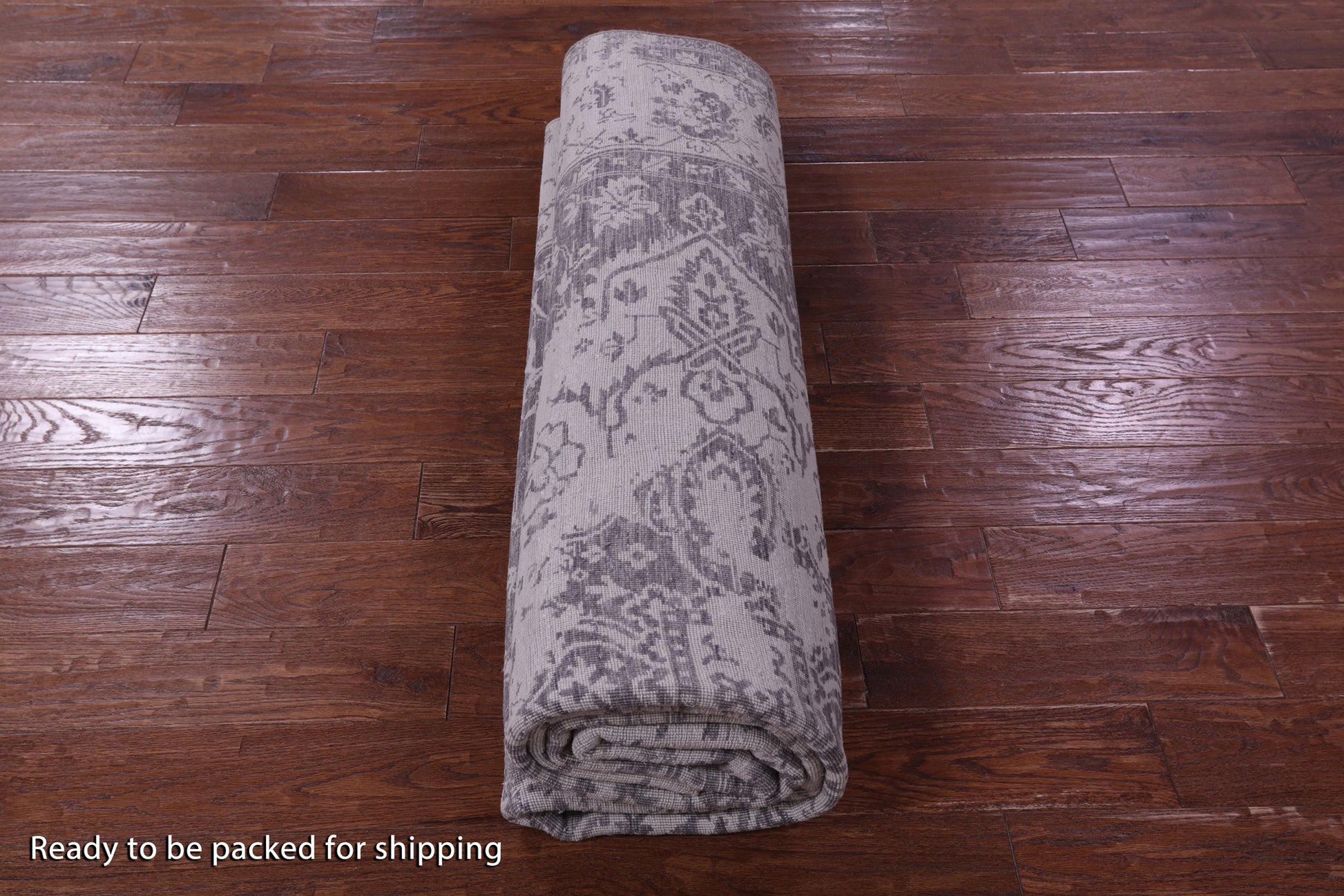 Grey Persian Fine Serapi Hand Knotted Wool Rug - 8' 0" X 10' 1" - Golden Nile