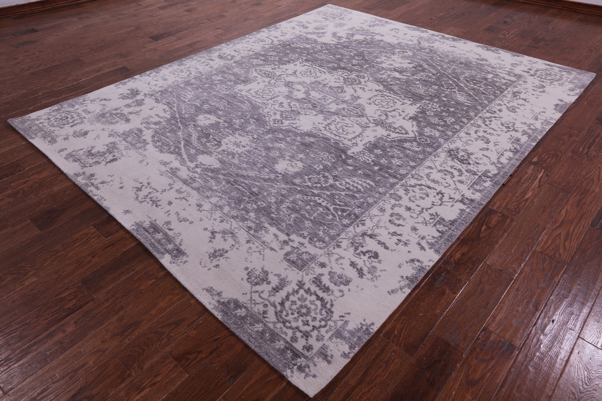 Grey Persian Fine Serapi Hand Knotted Wool Rug - 8' 0" X 10' 1" - Golden Nile