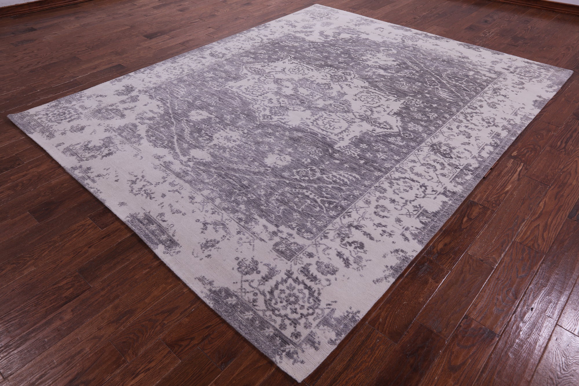 Grey Persian Fine Serapi Hand Knotted Wool Rug - 8' 0" X 10' 1" - Golden Nile