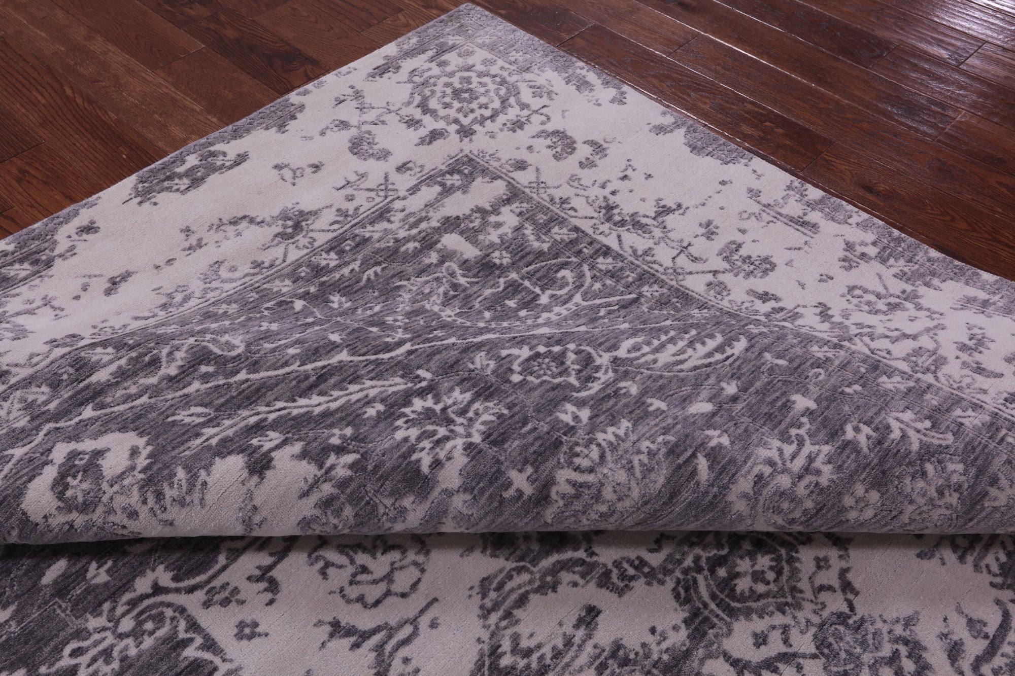 Grey Persian Fine Serapi Hand Knotted Wool Rug - 8' 0" X 10' 1" - Golden Nile