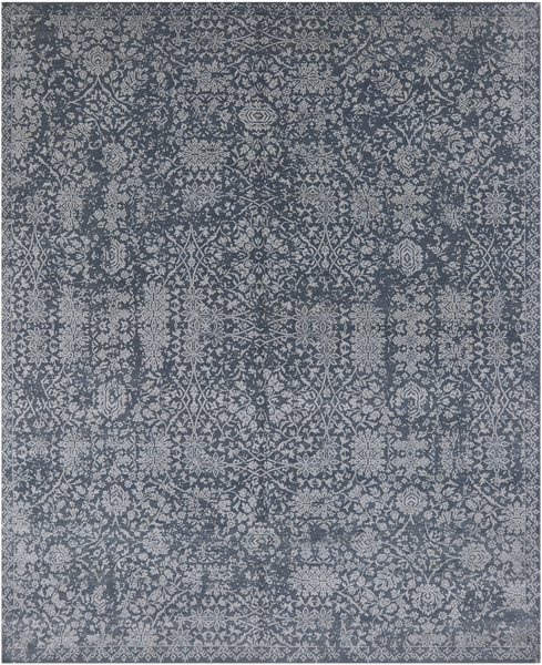 Grey Persian Tabriz Handmade Wool & Silk Rug - 8' 0" X 10' 0"