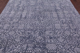 Grey Persian Tabriz Handmade Wool & Silk Rug - 8' 0" X 10' 0" - Golden Nile