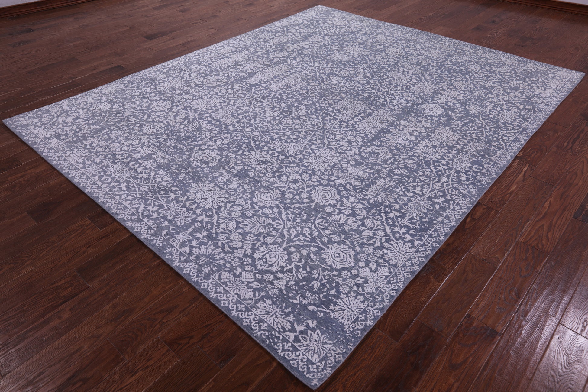 Grey Persian Tabriz Handmade Wool & Silk Rug - 8' 0" X 10' 0" - Golden Nile