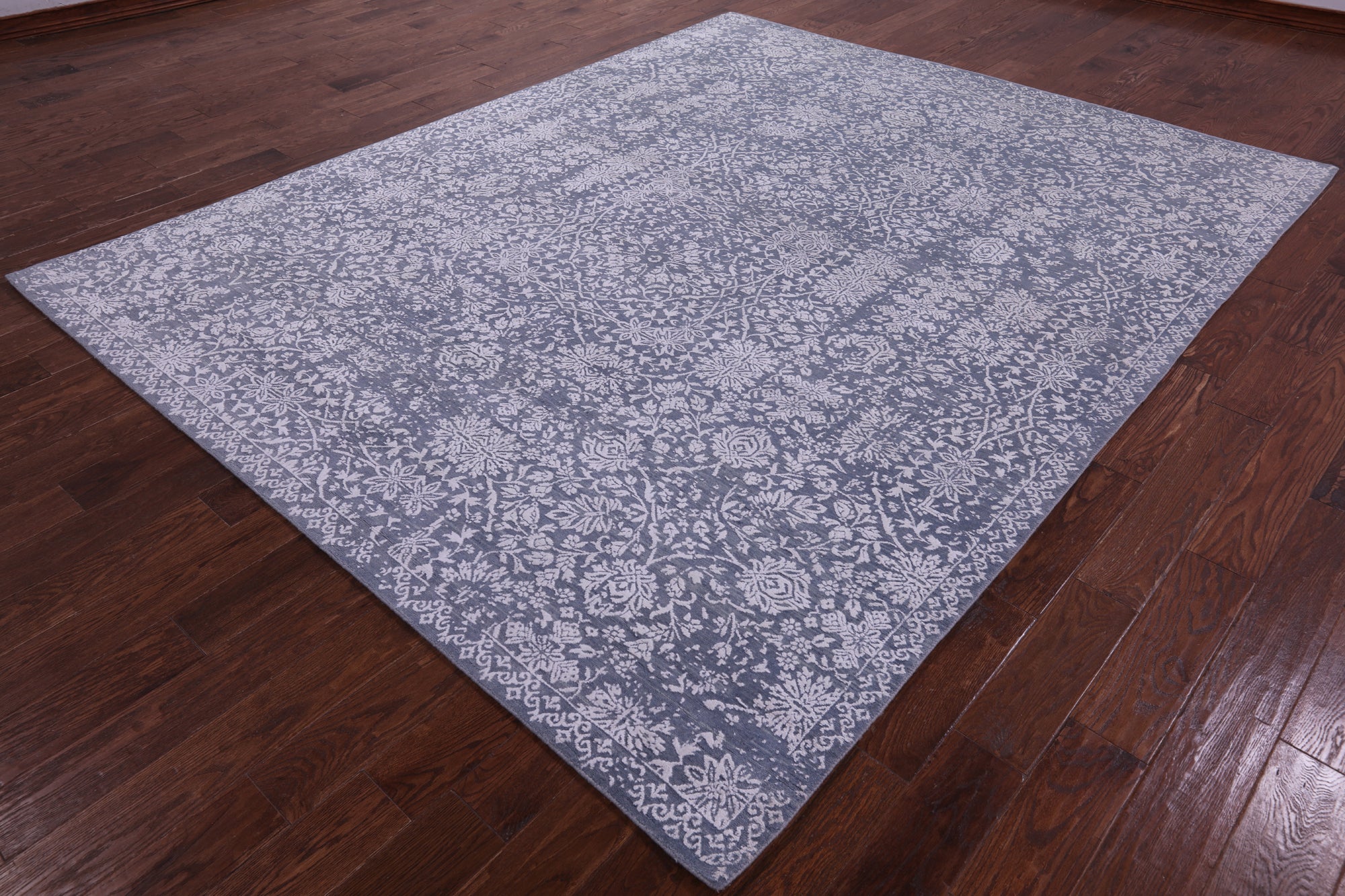 Grey Persian Tabriz Handmade Wool & Silk Rug - 8' 0" X 10' 0" - Golden Nile