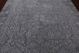 Grey Persian Tabriz Hand Knotted Wool & Silk Rug - 8' 1" X 10' 0"