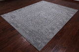 Grey Persian Tabriz Hand Knotted Wool & Silk Rug - 8' 1" X 10' 0"