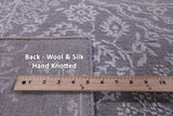 Grey Persian Tabriz Hand Knotted Wool & Silk Rug - 8' 1" X 10' 0" - Golden Nile